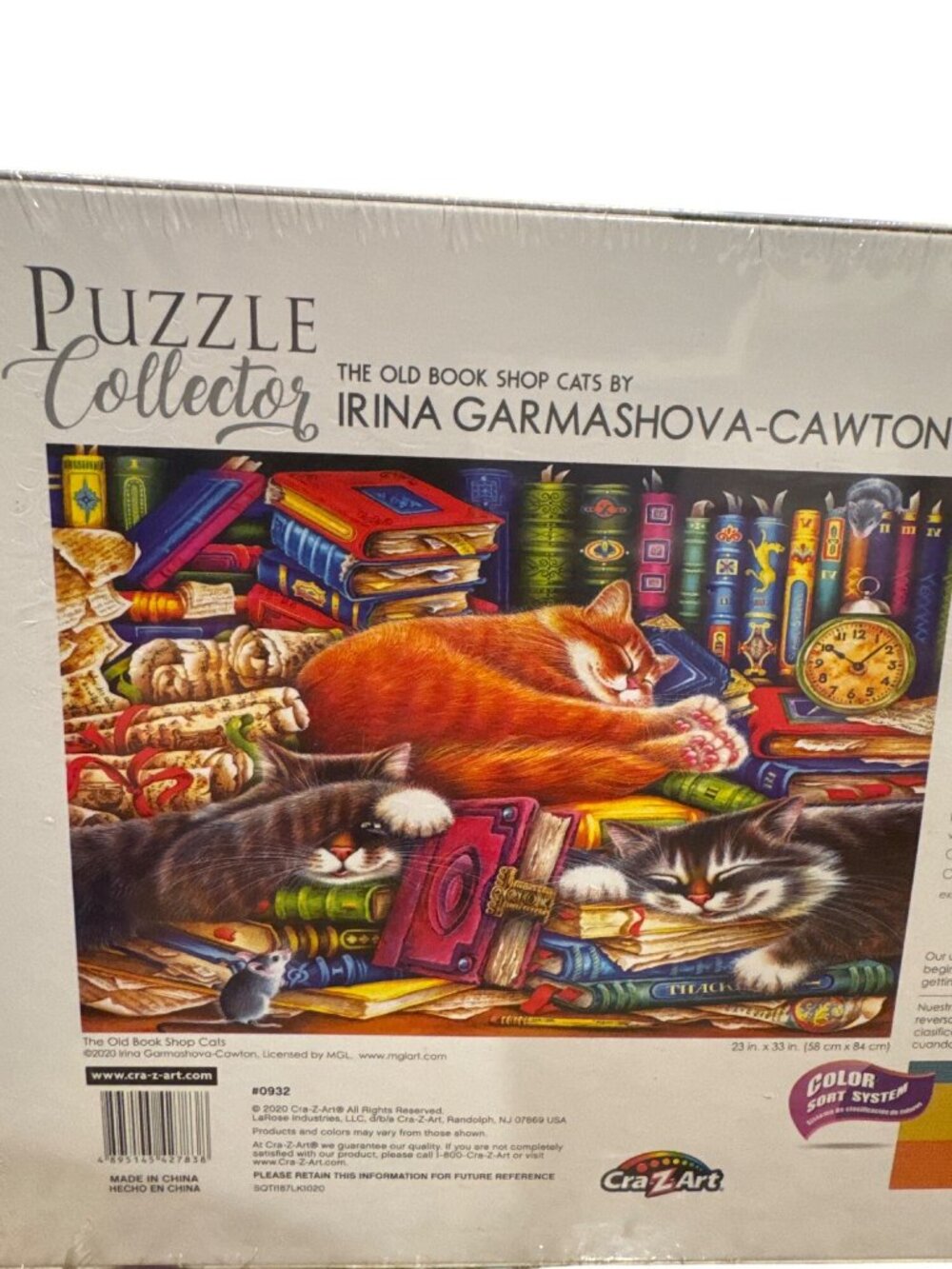 Puzzle Collector 1500 Piece Puzzle The Old Book Shop Cats 10 yrs+ 23”x33” New - Picture 6 of 13